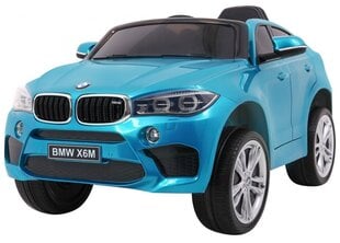 Vienvietīgs bērnu elektromobilis BMW X6M, zils cena un informācija | Rotaļlietas zēniem | 220.lv