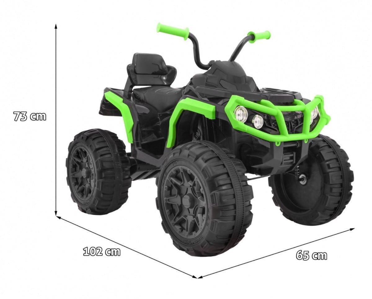 Vienvietīgs bērnu elektromobilis Quad ATV, melns un zaļš cena un informācija | Bērnu elektroauto | 220.lv