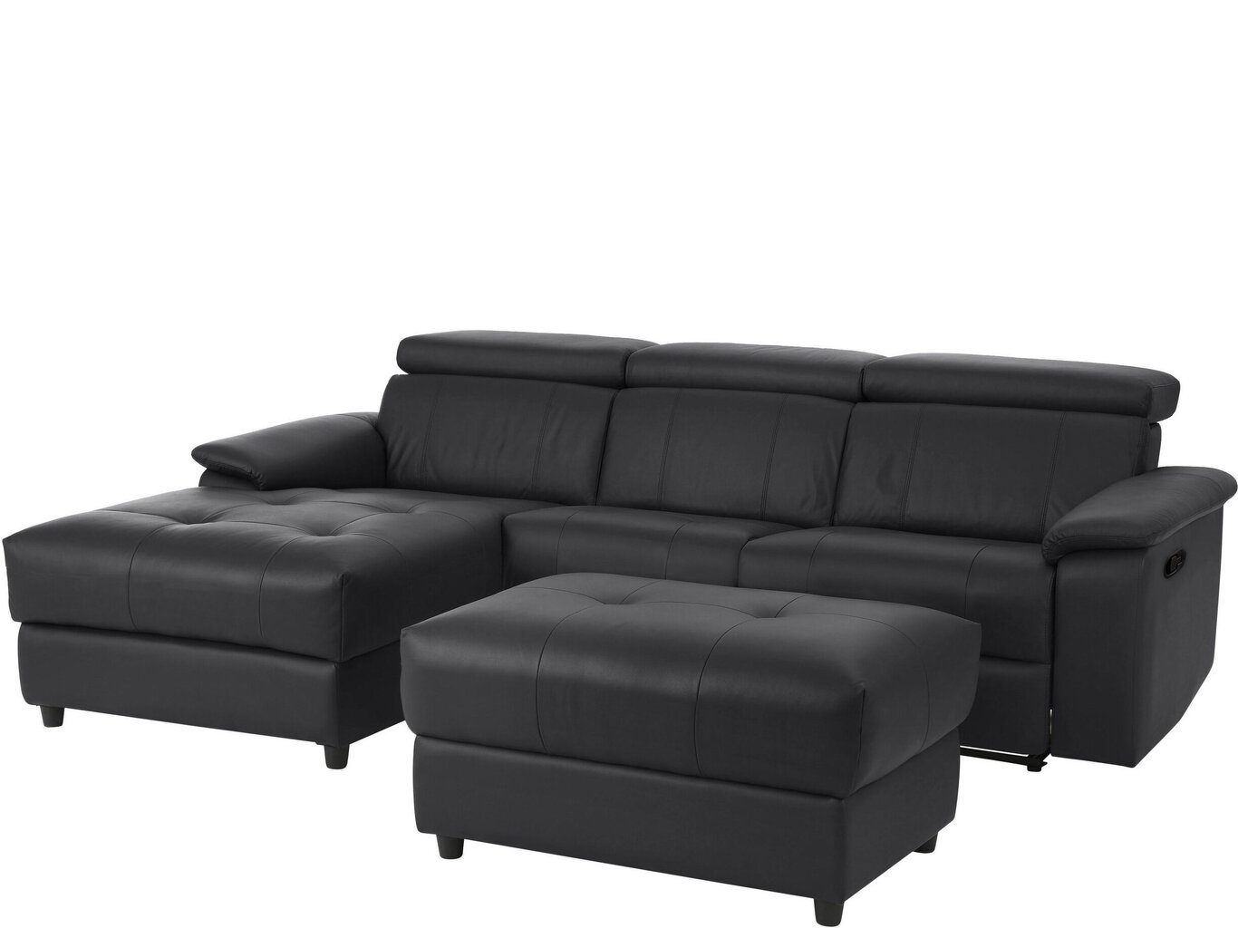 Trīsvietīgs dīvāns Loft Tanaro, melns cena un informācija | Dīvāni | 220.lv