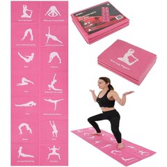 SALOKĀMS JOGAS PAKLĀJIS 1700x600x5MM PINK ENERO FIT cena un informācija | Spēka trenažieri | 220.lv