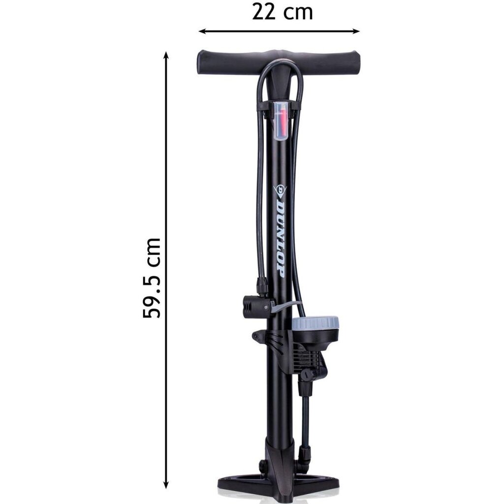 Velosipēda sūknis ar manometru 160PSI (11BAR) Dunlop, melns cena un informācija | Handbols | 220.lv