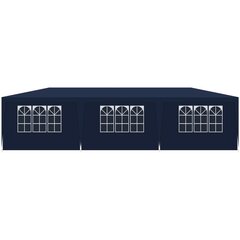 PAVILION GARDEN ĒDINĀŠANAS TELTS PE 9x3M + 8 WALLS NAVY BLUE cena un informācija | Saulessargi, markīzes un statīvi | 220.lv