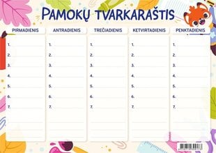 Расписание уроков LAPĖ, A5, 200 г/м² цена и информация | Тетради и бумажные товары | 220.lv