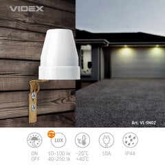 Gaismas sensors - krēslas sensors 10A fotometrisks, Videx цена и информация | Датчики | 220.lv