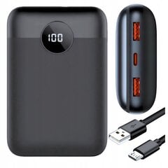 Powerbank 20000 мАч 22,5 Вт QC PD 2x USB USB-C Быстрый мощный банк питания черный цена и информация | Зарядные устройства Power bank | 220.lv