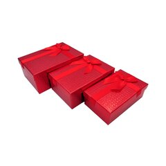 Dāvanu kastes, sarkanas, 3 gab. cena un informācija | Dāvanu saiņošanas materiāli | 220.lv