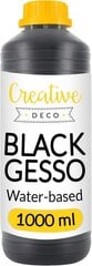 Šķidrā grunts Creative Deco Black Acrylic 1L, lielisks pārklājums Ideāli piemērots kokam Papīrs Stikls цена и информация | Краска | 220.lv