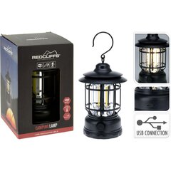 TORCH CAMPING LAMP MELNĀ 18CM USB UZLĀDE REDCLIFFS cena un informācija | Ceļojumu piederumi | 220.lv