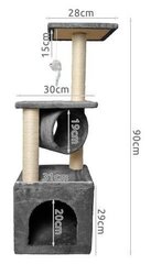Когтеточка для кошек Purlov деревянная 90 см, серая цена и информация | Когтеточки | 220.lv