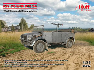 Līmējošais modelis ICM 35502 WWII German Military Vehicle Kfz.70 with MG 34 1/35 cena un informācija | Līmējamie modeļi | 220.lv