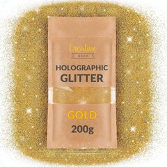 Gliteru putekļi mākslas darbiem Zelta 200g Creative Deco Glitter Thin 0,2 mm, hologrāfiska piedeva цена и информация | Инструменты для покраски | 220.lv