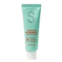 BE THE SKIN - sebum zero aloerice vegan saules krēms SPF 50+ PA++++, 50 ml - universāls krēms ar filtru цена и информация | Кремы от загара | 220.lv