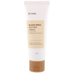 Atjaunojošs krēms Iunik Black Snail Restore Cream, 60ml cena un informācija | Sejas krēmi | 220.lv