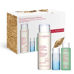 Набор для ухода за лицом Clarins Essentials Delicate: очищающее молочко, 200 мл + тоник, 50 мл + средство для удаления макияжа с глаз, 30 мл цена и информация | Средства для очищения лица | 220.lv