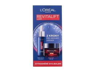 Sejas kopšanas komplekts L'oreal Paris Revitalift Laser sievietēm: nakts serums, 50 ml + dienas krēms, 50 ml cena un informācija | Serumi sejai, eļļas | 220.lv