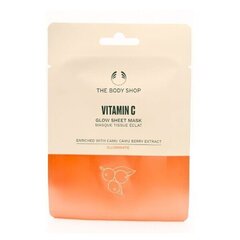 Mitrinoša lokšņu sejas maska The Body Shop Vitamin C, 18 ml cena un informācija | Sejas maskas, acu maskas | 220.lv