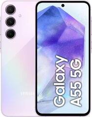 Samsung Galaxy A55 8/128GB 5G DS Lilac (mazlietots, Grade A) cena un informācija | Mobilie telefoni | 220.lv