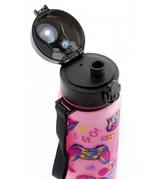 Dzeramā pudele GAME GIRL, Maxi, 500ml, ar slēdzamu vāku, rozā sp. tritāna plastmasa cena un informācija | Ūdens pudeles | 220.lv