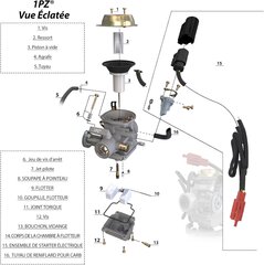 1PZ F6C-P24 PD24J Karburatora PD24J Karburatora nomaiņa 4 taktu GY6 125cc 150cc ATV elektriskajam starterim motocikla motorollera 152QMJ 157QMI cena un informācija | Dārza tehnikas rezerves daļas | 220.lv