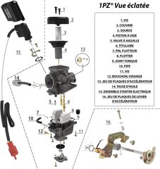 1PZ F6C-CA8 karburators PD18 cena un informācija | Dārza tehnikas rezerves daļas | 220.lv