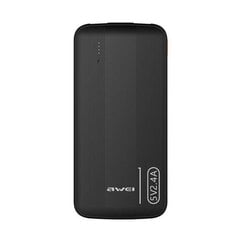 Arejais-akumulators Power Bank Awei P20K 5V/2.4A 10000mAh melns cena un informācija | Lādētāji-akumulatori (Power bank) | 220.lv