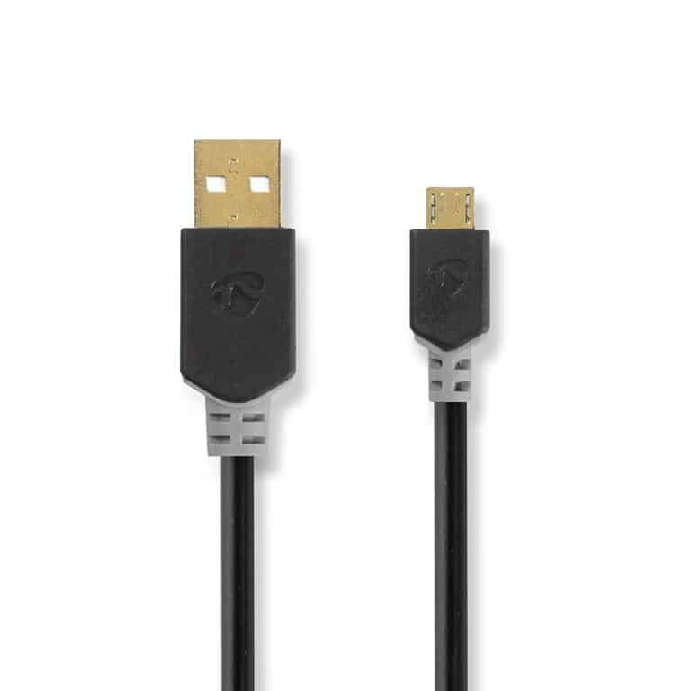 Nedis Cable USB-A Male - USB-B Micro Male 1.0m. Antracīta Produkta Opcija cena un informācija | Kabeļi un vadi | 220.lv