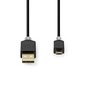 Nedis Cable USB-A Male - USB-B Micro Male 1.0m. Antracīta Produkta Opcija cena un informācija | Kabeļi un vadi | 220.lv