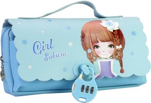 Penālis GIRL SAKURA, CoolForSchool, 200x80x105mm, zils cena un informācija | Penāļi | 220.lv