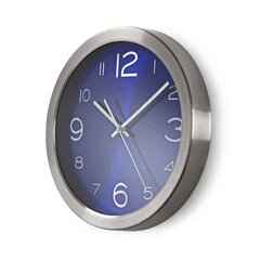 Nedis Wall Clock - 30cm Diameter- Stainless Steel Universāls Elegantās Melnās Krāsas Produkts cena un informācija | Lielās sadzīves tehnikas piederumi | 220.lv