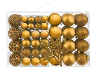 Iso Trade Ziemassvētku bumbiņu komplekts 100gb + zelta zvaigzne cena un informācija | Eglīšu rotājumi | 220.lv
