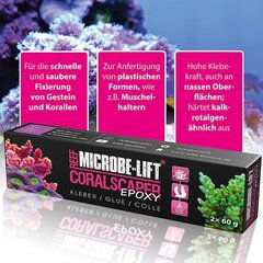 Microbe -Coralscaper Epoxy - 2K коралловый клей, идеально подходящий для прикрепления кораллов, ответвлений и рифовых конструкций в каждом аквариуме морской воды, 2x60g цена и информация | Аквариумы и оборудование | 220.lv