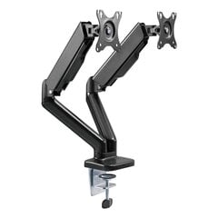 Silver Monkey UM-800 holder for two monitors on a gas spring - black цена и информация | Кронштейны для монитора | 220.lv