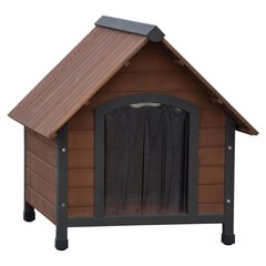 @Pet Suņu māja ar plastmasas atlokiem Rustique, brūna, 88x78x80cm цена и информация | Товары для сельскохозяйственных животных | 220.lv