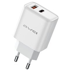 Lādētājs Awei PD81-EU USB-A/USB-C balts cena un informācija | Lādētāji un adapteri | 220.lv