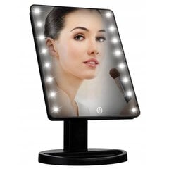 iWear L16 Make Up Galda spogulis ar LED gaismu & 360 grādu rotāciju 22x16cm 4x AA Melns cena un informācija | Smart ierīces un piederumi | 220.lv