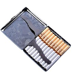 Stilīga metāla cigarešu kaste 1 gab. cena un informācija | Šķiltavas un aksesuāri | 220.lv