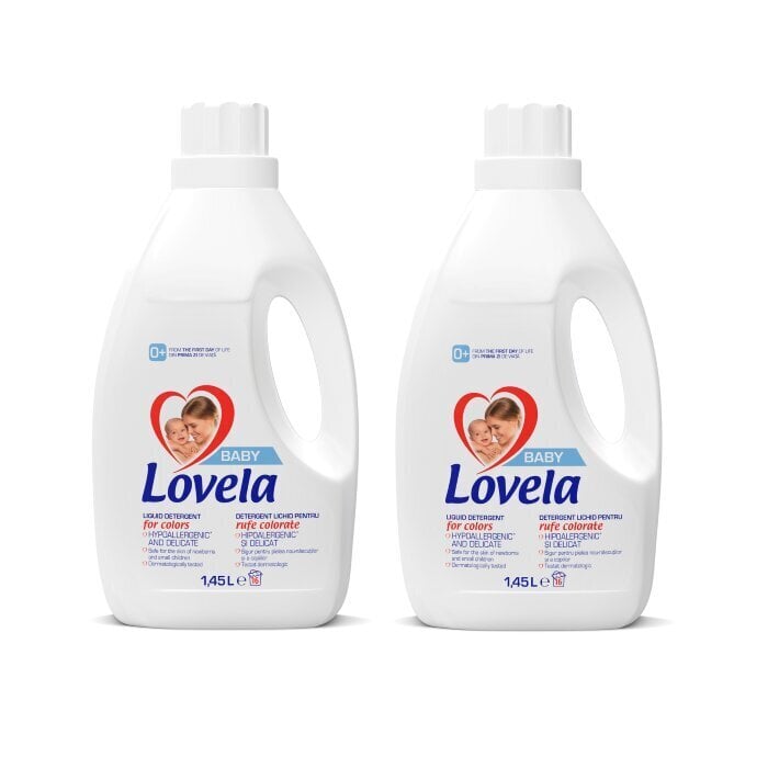 Lovela šķidrais mazgāšanas līdzeklis Baby Liquid Color, 2 x 1,45 l cena un informācija | Veļas mazgāšanas līdzekļi | 220.lv