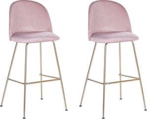 2 bāra krēslu komplekts Beliani Arcola, rozā/zelta cena un informācija | Virtuves un ēdamistabas krēsli | 220.lv