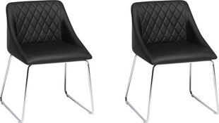 Комплект из 2-х стульев Beliani Arcata, черный/серебристый цена и информация | Стулья для кухни и столовой | 220.lv
