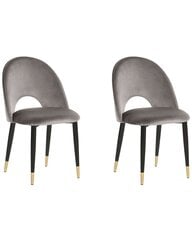2 krēslu komplekts Beliani Magalia, pelēks/melns cena un informācija | Virtuves un ēdamistabas krēsli | 220.lv