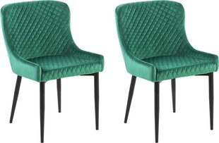 2 krēslu komplekts Beliani Solano, zaļš/melns cena un informācija | Virtuves un ēdamistabas krēsli | 220.lv