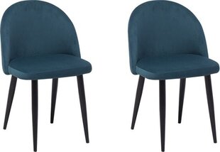 2 krēslu komplekts Beliani Visalia, zils/melns cena un informācija | Virtuves un ēdamistabas krēsli | 220.lv
