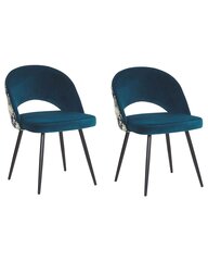 2 krēslu komplekts Beliani Vivian, zils/melns cena un informācija | Virtuves un ēdamistabas krēsli | 220.lv