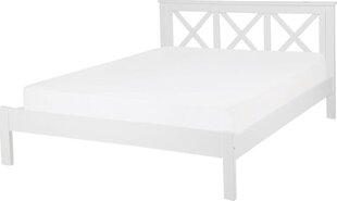 Кровать Beliani Tannay, 140x200 см, белая цена и информация | Кровати | 220.lv