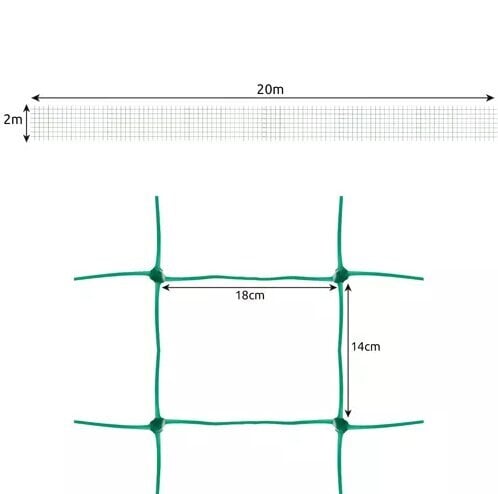 Tīkls - augu balsts - 2x20m, Gardlovs цена и информация | Dārza instrumenti | 220.lv