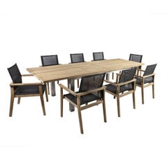 9-частный комплект мебели для уличной столовой Home4You Nautica, коричневый/черный цена и информация | Комплекты уличной мебели | 220.lv