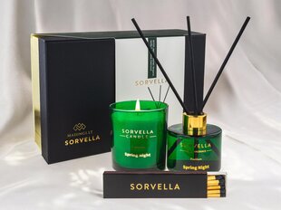 Mājas aromātisko sveču komplekts ar sērkociņiem Premium Sorvella Perfume Spring Night, 120 ml cena un informācija | Mājas aromāti | 220.lv