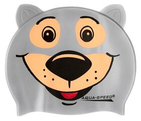 Bērnu peldcepure Aqua Speed Bear, pelēka cena un informācija | Peldcepures | 220.lv