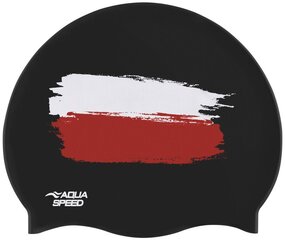 Peldcepure Aqua Speed Poland, melna cena un informācija | Peldcepures | 220.lv