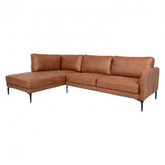 Stūra dīvāns Home4you Sofia, 257x168/83x82 cm, brūns cena un informācija | Stūra dīvāni | 220.lv
